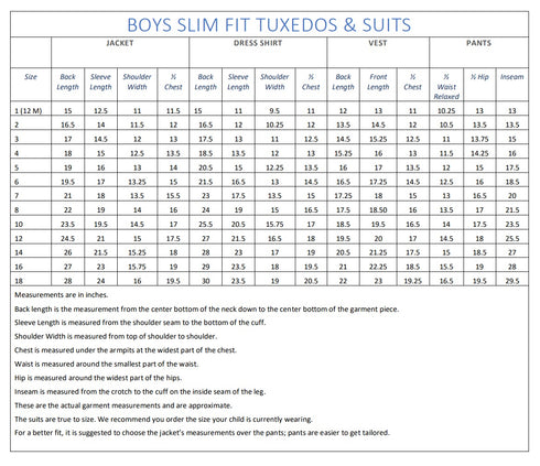 Magen Kids Boys Slim Fit 7 Pc Tie Bow Tie Pocket Square Suit 12M-18 - SophiasStyle.com